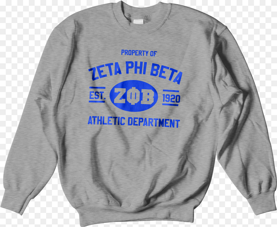 Zeta Phi Beta Athletic Crewneck Sweatshirt, Clothing, Hoodie, Knitwear, Long Sleeve Png