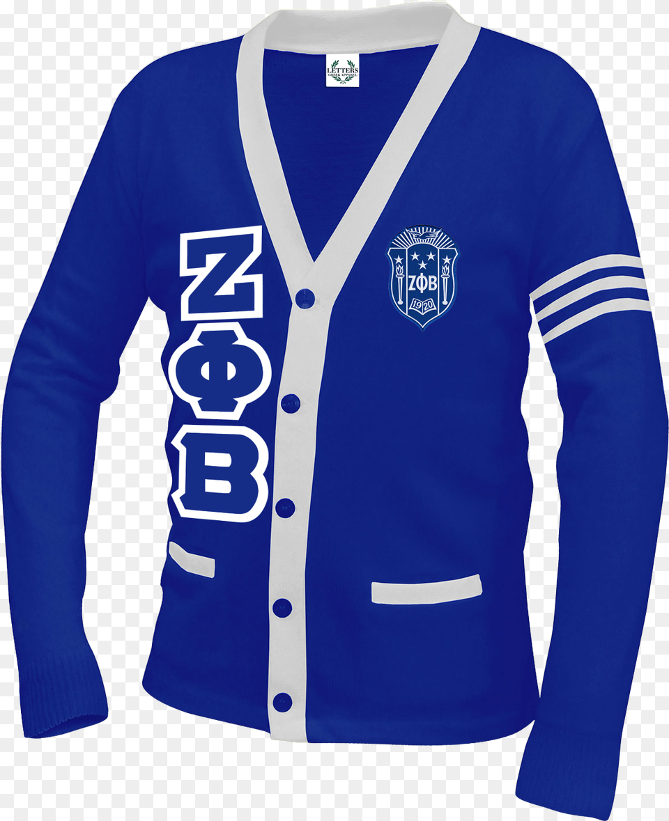 Zeta Phi Beta Full Embroidered Cardigan Sweater Iota Phi Theta Sweater, Clothing, Knitwear, Long Sleeve, Shirt Png