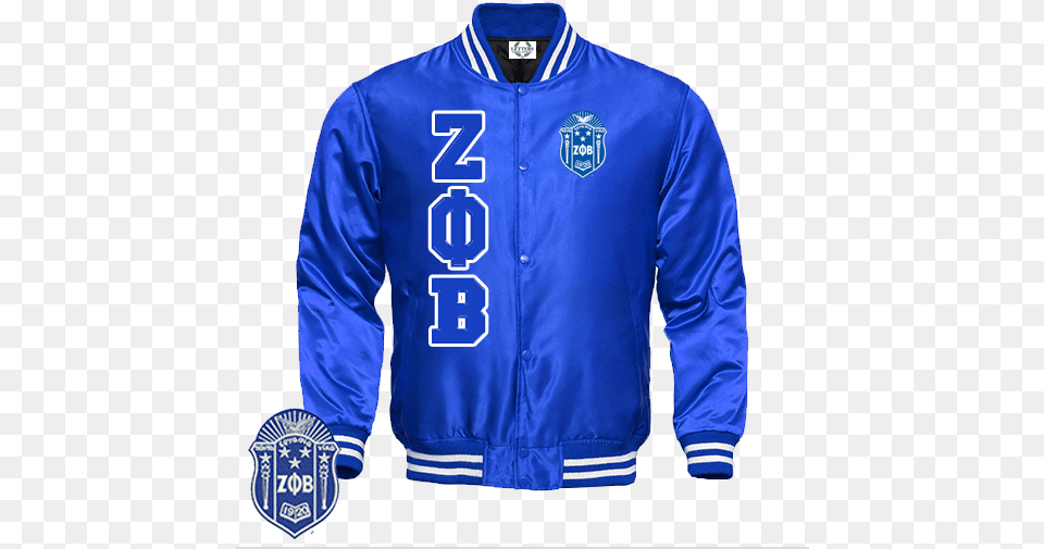 Zeta Phi Beta Satin Baseball Bomber Jacket Red Satin Varsity Jacket, Clothing, Coat, Shirt, Sweater Free Png Download
