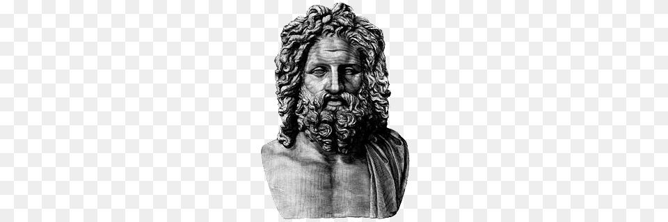 Zeus Bust Black And White Drawing, Portrait, Art, Face, Head Free Png