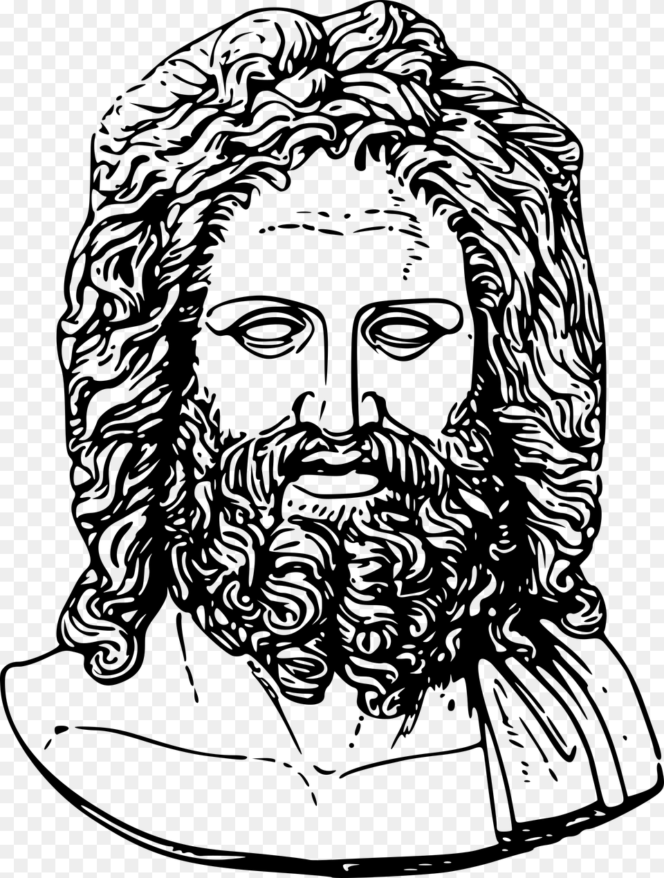 Zeus Head Icons, Gray Png Image