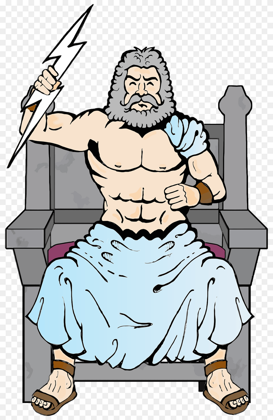 Zeus On His Throne Clipart, Baby, Person, Furniture, Face Png Image