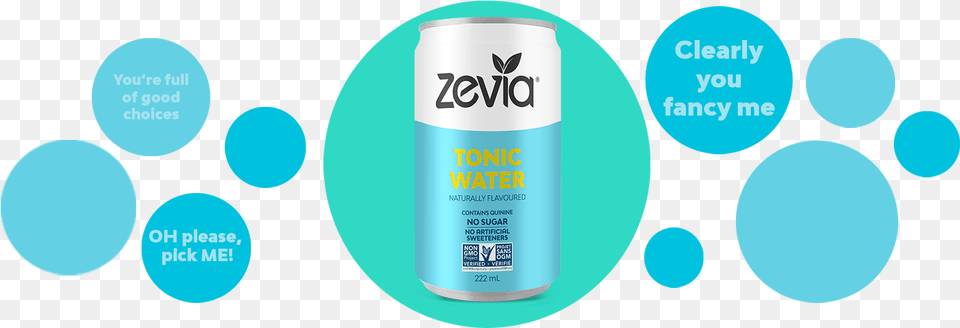 Zevia Sugar Zero Calorie Tonic Water Mixer Zevia, Bottle, Can, Tin, Cosmetics Png Image