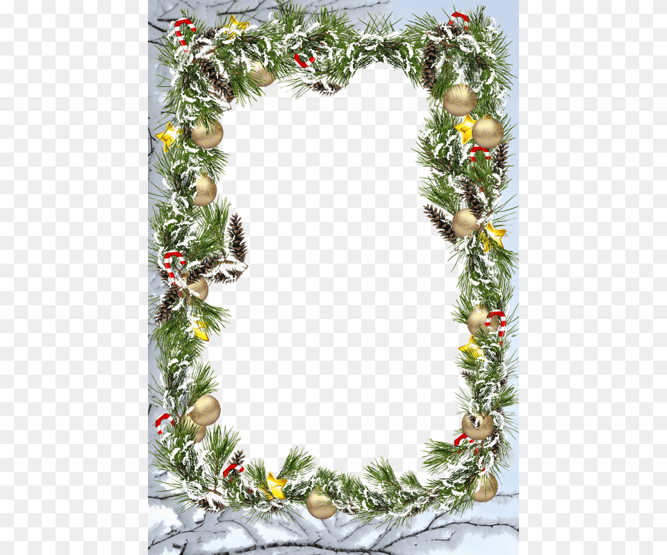 Zibi Scrap Christmas Frame Border, Wreath Png Image