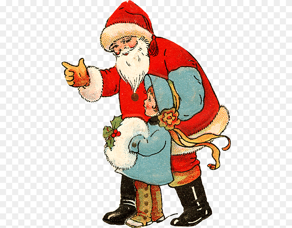 Zibi Vintage Scrap Father Christmas Retro Christmas Christmas Cartoon Vintage, Baby, Person Png Image