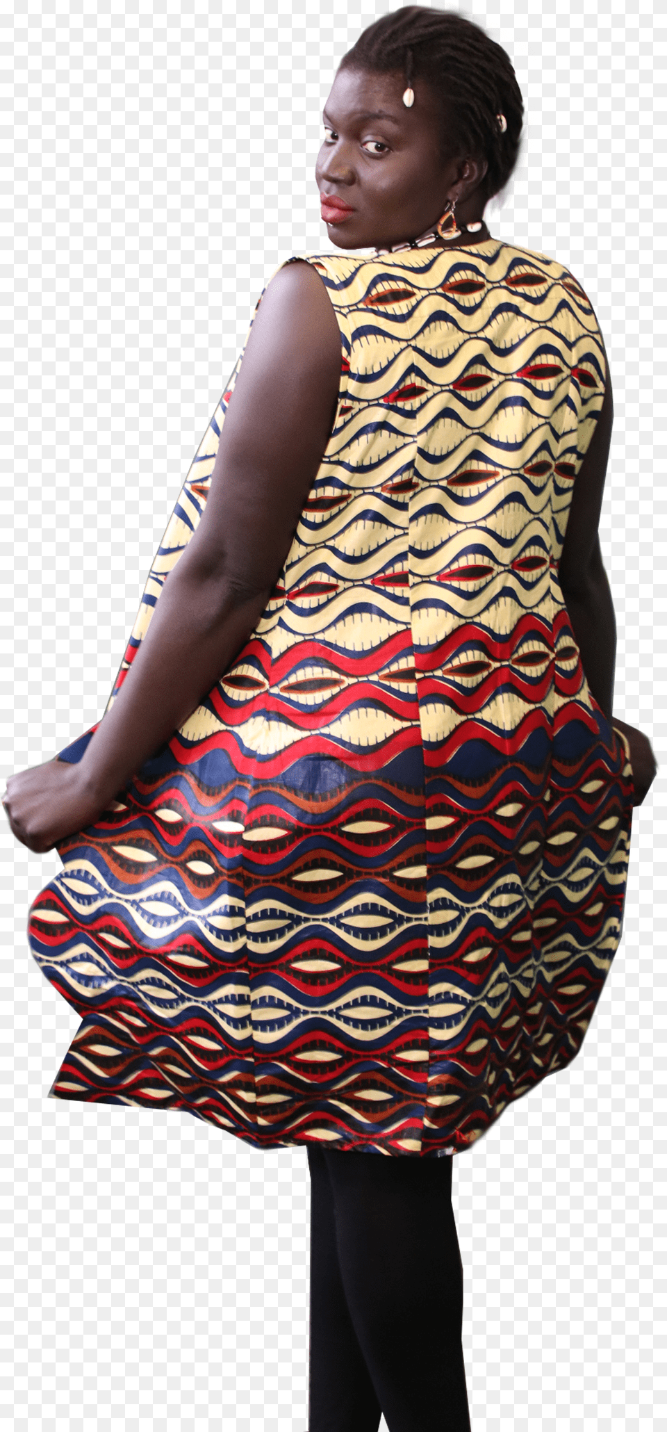 Zig Amp Zags African Print Jacket Vest Day Dress, Adult, Person, Formal Wear, Female Png