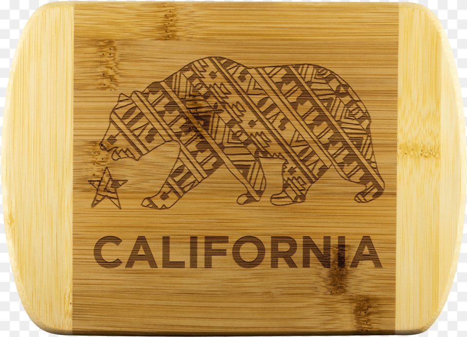 Zig Zag California Bear Cutting Board Cutting Board, Wood, Food Free Png