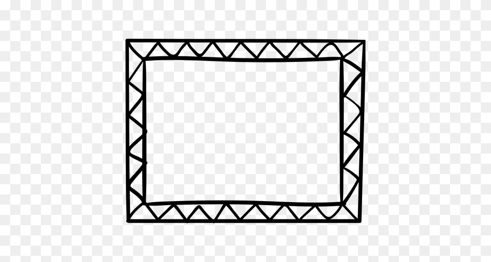 Zig Zag Line Frame Doodle, Gray Png