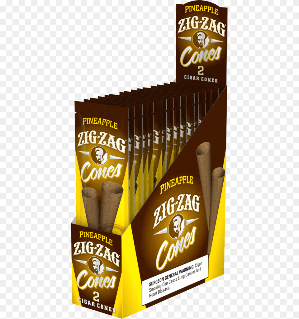 Zig Zag Pineapple Cigar Cones Zig Zag Cigar Cones, Advertisement, Poster, Can, Tin Free Png Download