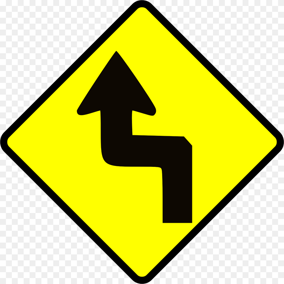 Zigzag Caution Road Direction Street Highway Zig Zag Road Sign, Symbol, Road Sign Free Transparent Png