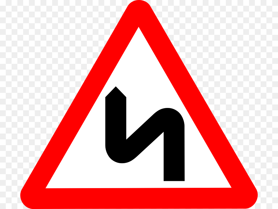 Zigzag Road Warning Road Sign, Symbol, Road Sign, Smoke Pipe Free Transparent Png