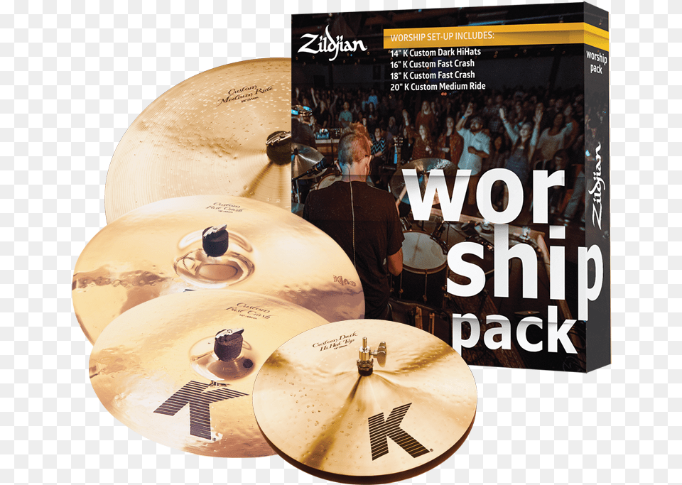 Zildjian K Custom Series Cymbal Set Worship Zildjian Worship Cymbal Pack, Adult, Male, Man, Person Free Png Download