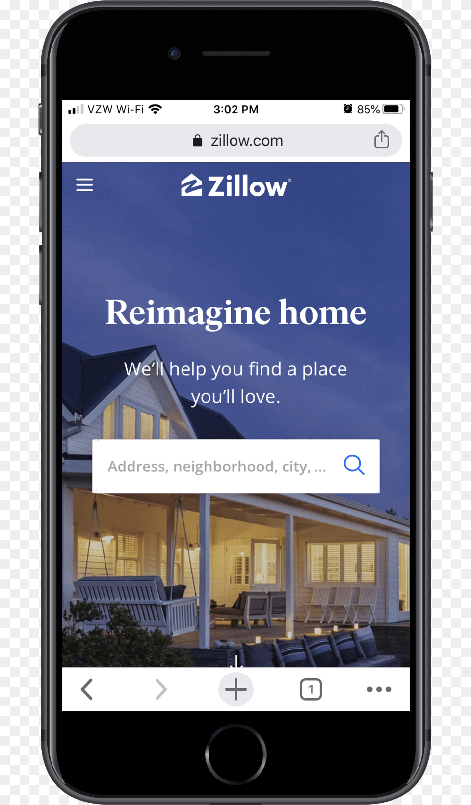 Zillow Homepage On Mobile Iphone, Electronics, Mobile Phone, Phone Free Png Download