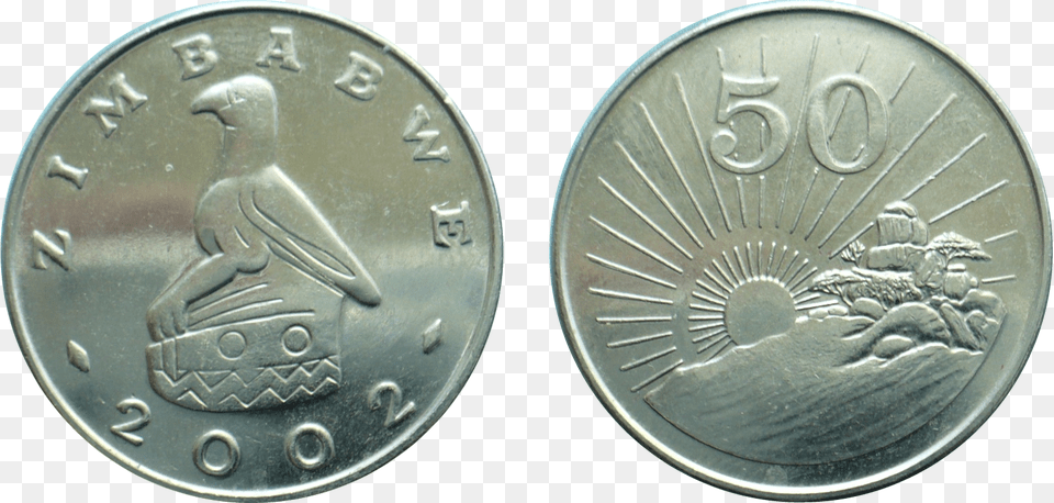 Zimbabwe 50 Cents 50 Cent Zimbabwe Money, Coin, Silver Free Png Download