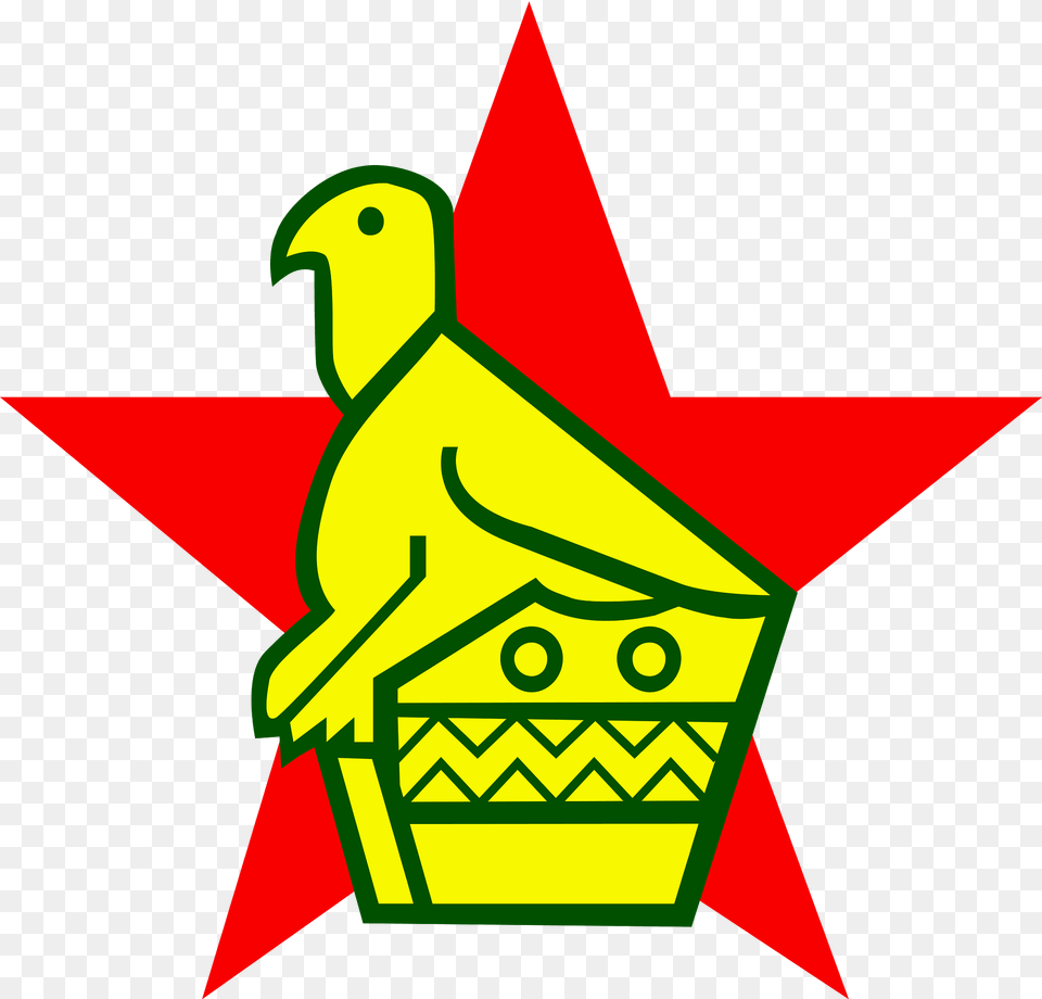 Zimbabwe Bird On A Red Star Clipart Free Transparent Png