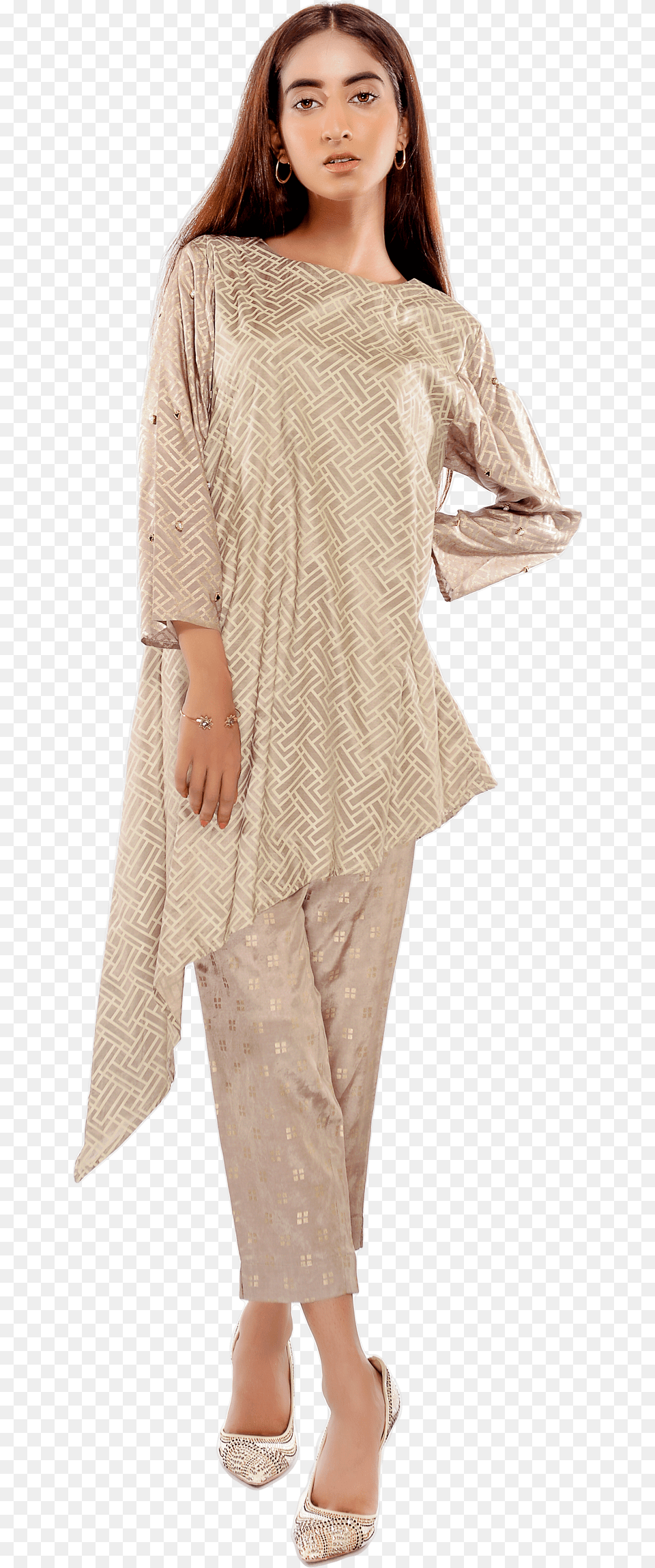 Zimmermann Fringe Cover Up, Adult, Sleeve, Person, Long Sleeve Png Image