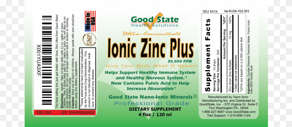 Zinc Concentrate Plus 4 Ounce, Advertisement, Text, Poster, Herbal Png