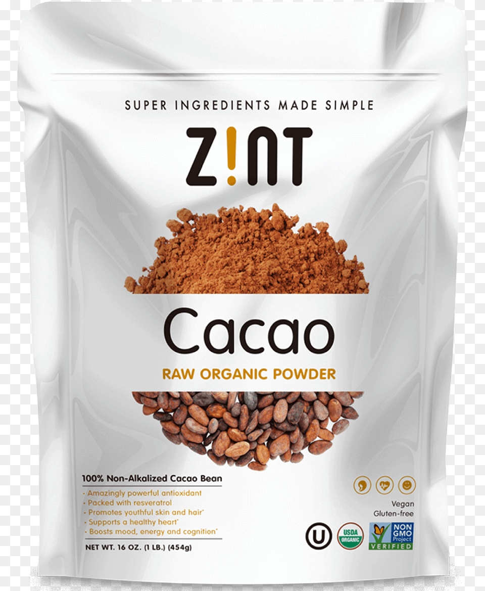 Zint Cacao Raw Organic Powder, Cocoa, Dessert, Food Png Image