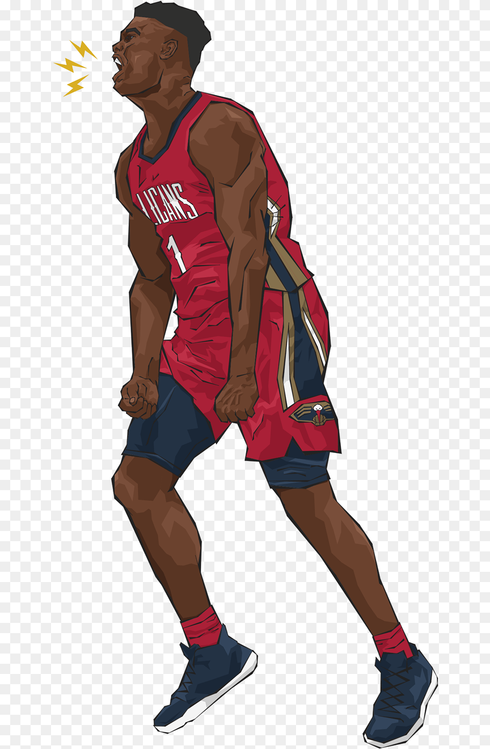 Zion Williamson Illustration For Basketball, Clothing, Shorts, Adult, Male Free Png