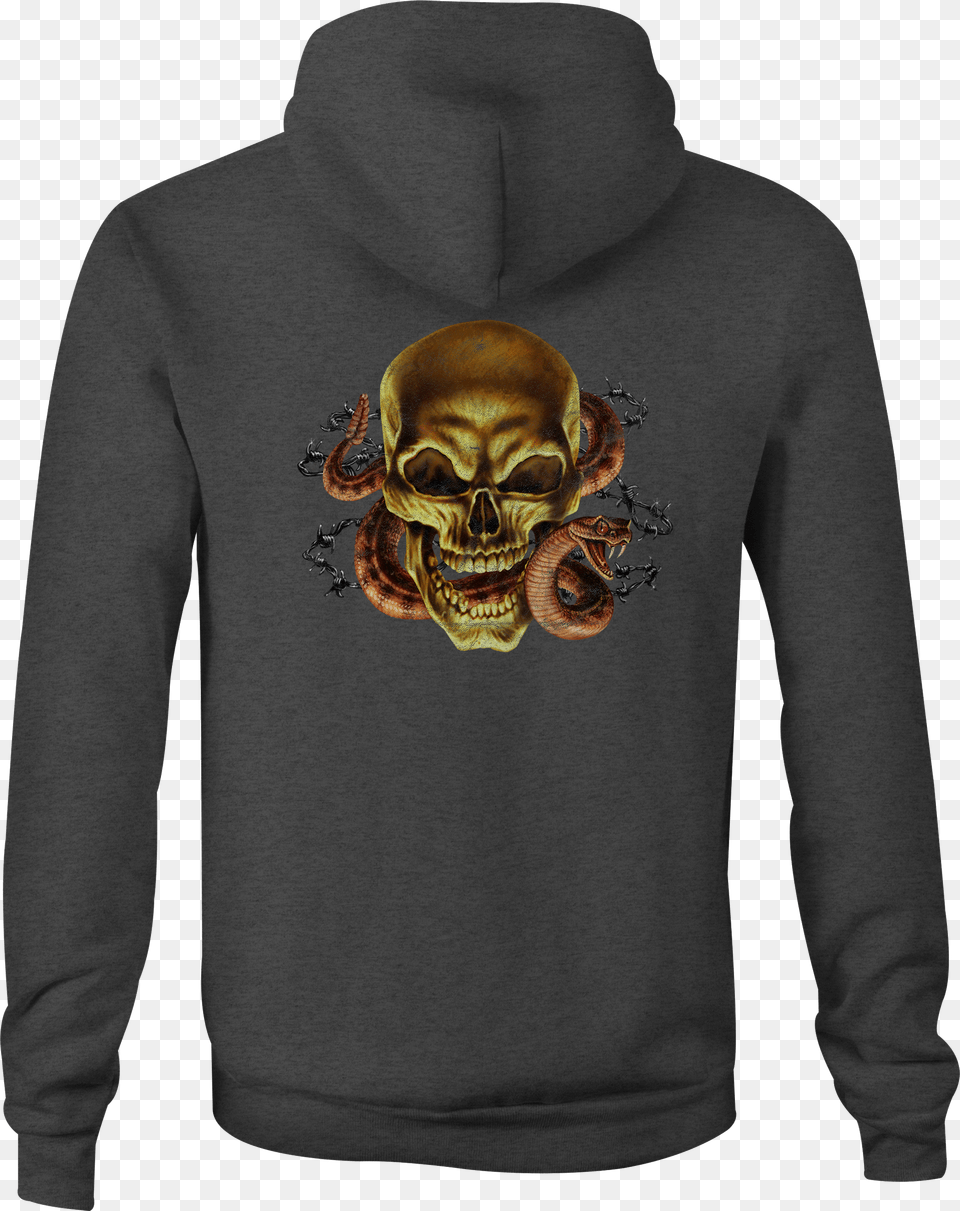 Zip Up Hoodie Skull Snake Barbed Wire Hooded Sweatshirt Hoodie, Clothing, Knitwear, Sweater, Hood Free Transparent Png