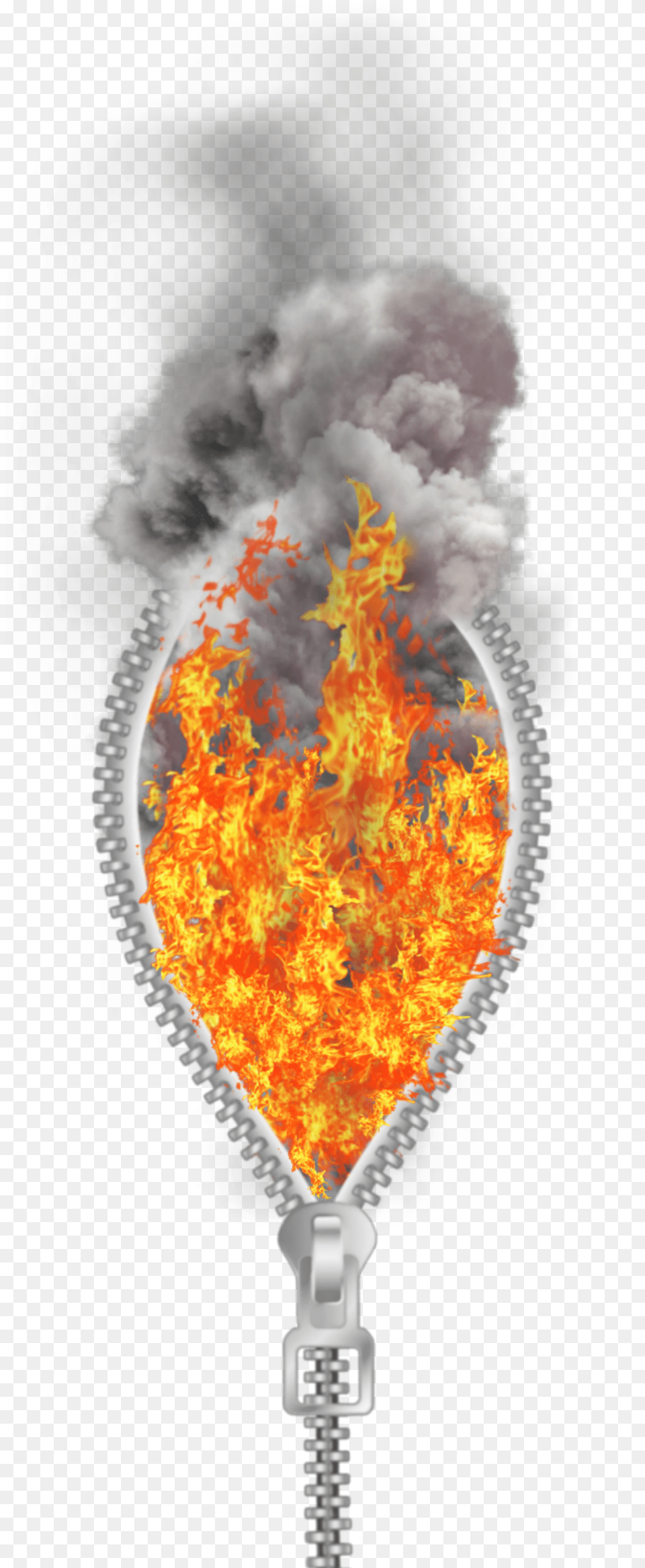 Zipper Fire Burning Flames Smoke Alienart Alienized Illustration, Light Free Png Download