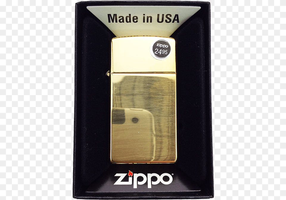 Zippo Lighter Plain Slim Brass Zippo Slim Black Free Png Download