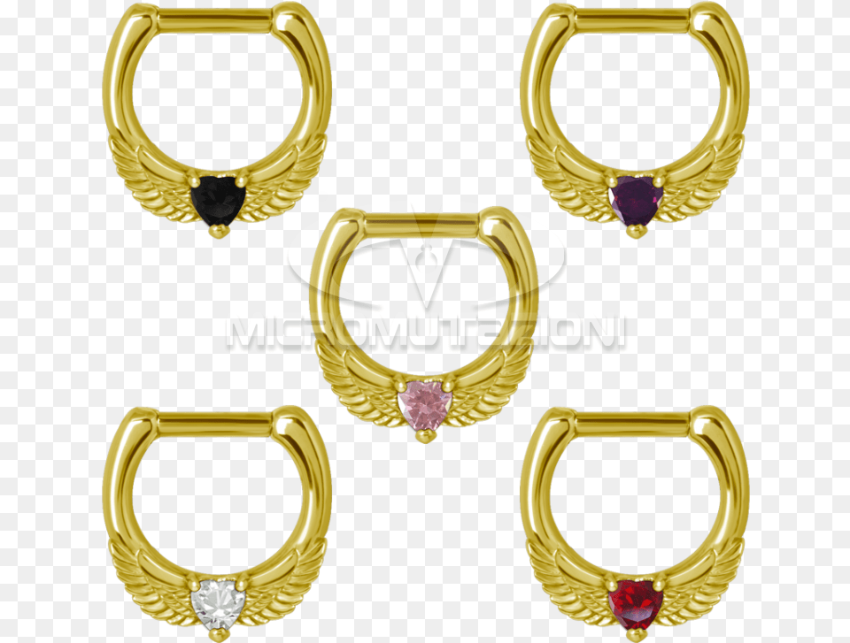 Zircon Steel Jewelled Septum Clicker With Cubic Zirconia Body Piercing, Accessories, Jewelry, Earring, Gold Free Png