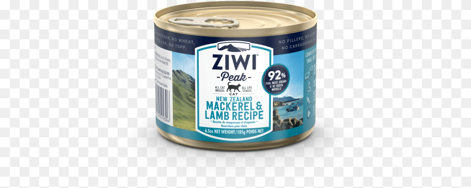 Ziwi Peak Mackerel Amp Lamb Cat Can 185g Front View Ziwipeak Wet Cat Food, Aluminium, Tin, Canned Goods Free Png