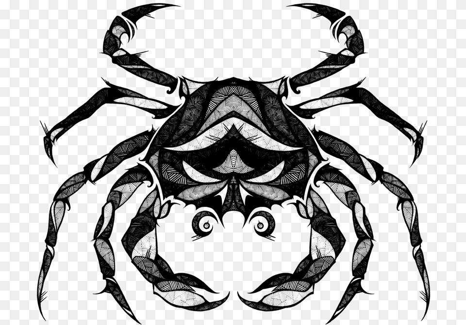 Zodiac Drawing Crab Signs Of The Zodiac, Gray Free Png Download