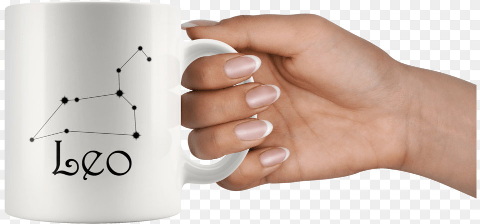 Zodiac Leo Constellation Ceramic Coffee Mug Coffee Mug Hand, Body Part, Finger, Person, Cup Free Png