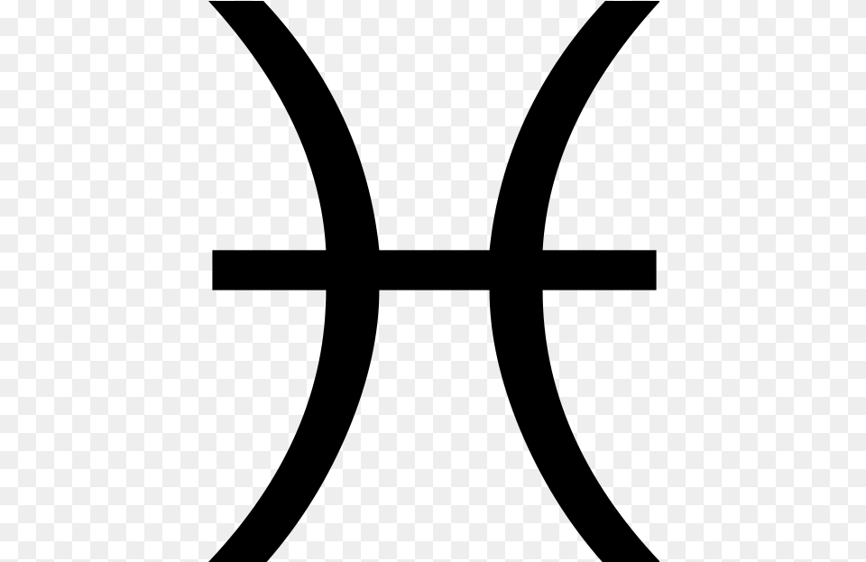 Zodiac Symbols Pisces, Gray Free Transparent Png