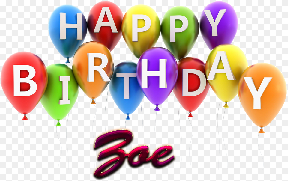 Zoe Happy Birthday Balloons Name Happy Birthday Rano Cake, Balloon Free Png Download