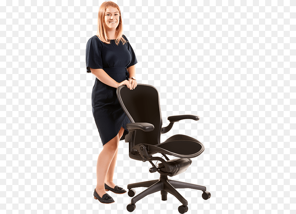 Zoe Proudfoot Standing Herman Miller Aeron Groen Antraciet, Adult, Person, Home Decor, Woman Free Transparent Png