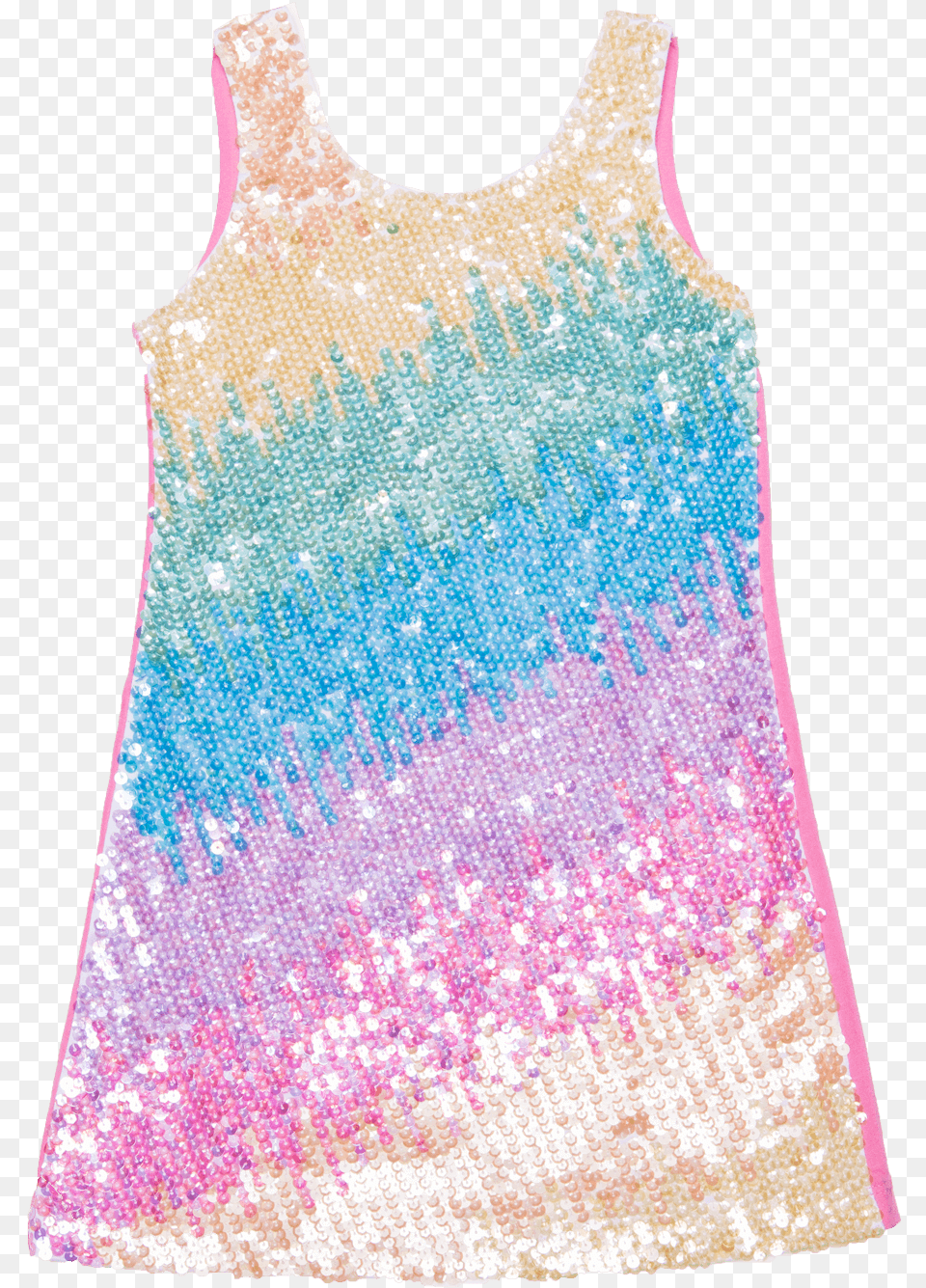 Zoe Rainbow Sequin Ombre Dress Rainbow Sequins, Clothing, Tank Top, Blouse Free Png Download