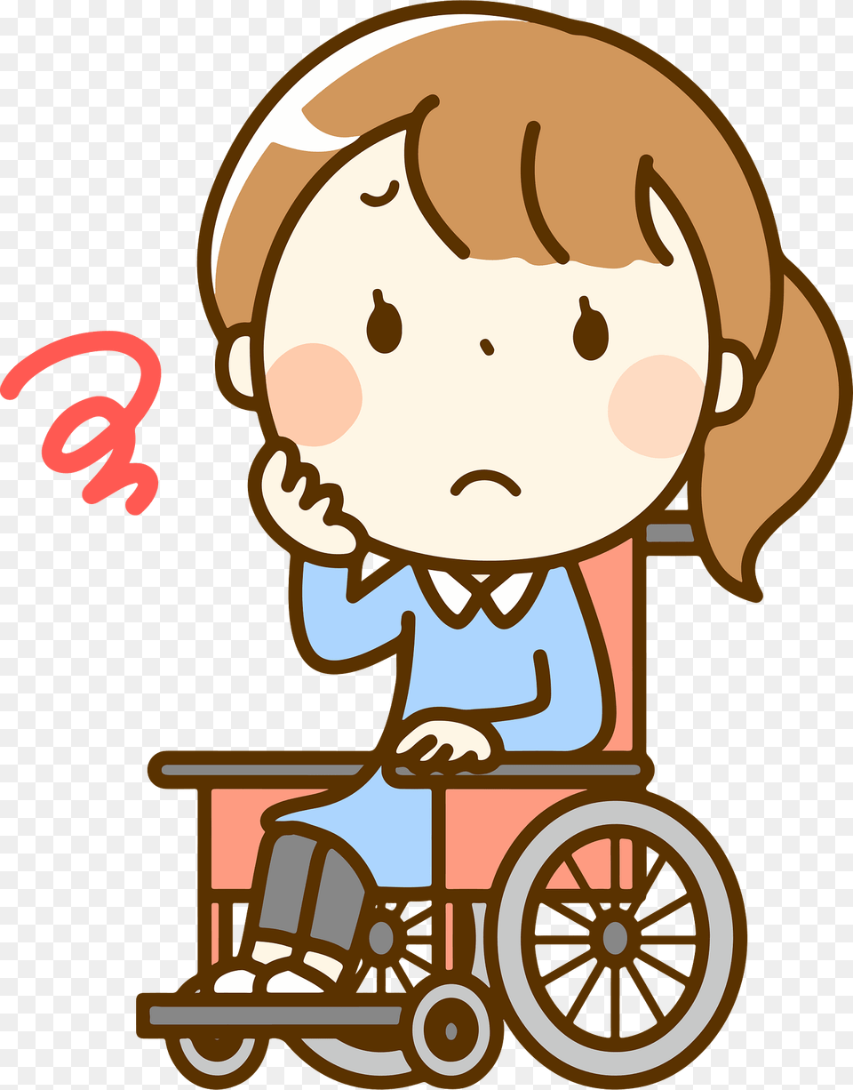 Zoe Woman In A Wheelchair Is Troubled Clipart, Furniture, Chair, Machine, Wheel Free Png Download