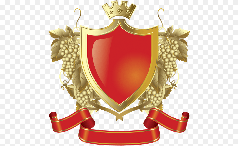 Zolotaya Korona Zolotoj Shit Zolotoj Venok Lenta Red And Gold Shield, Armor, Chandelier, Lamp Png Image