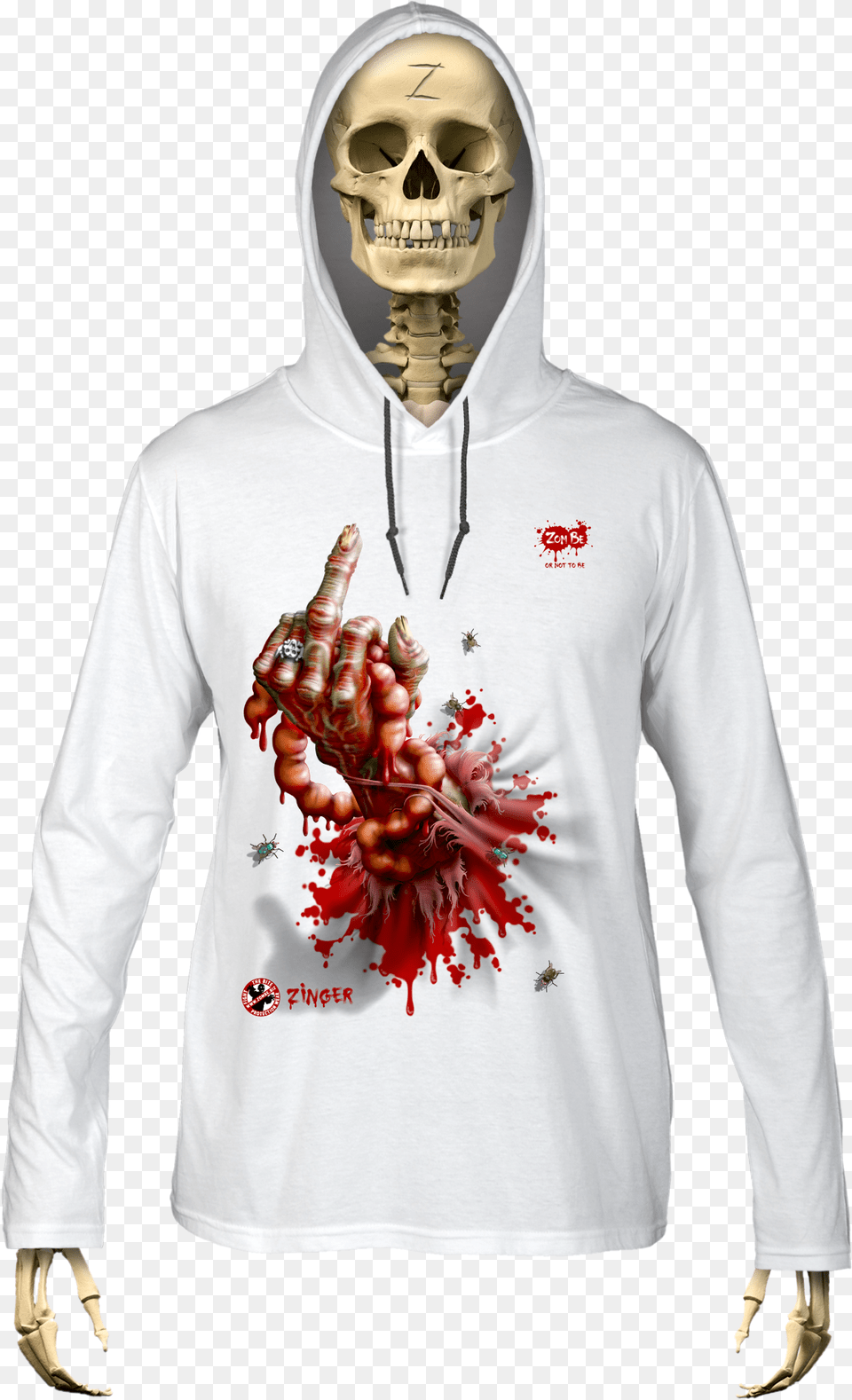 Zombe Hooded Longsleeves Anti Zombie Zinger For Man T Shirt, Sweatshirt, Sweater, Sleeve, Long Sleeve Free Transparent Png