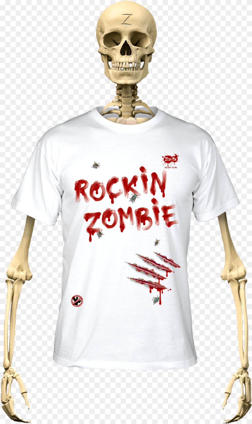 Zombe T Shirt Anti Zombie Rockin Zombie For Man Skeleton Wearing T Shirt, Clothing, T-shirt, Adult, Male Free Png Download