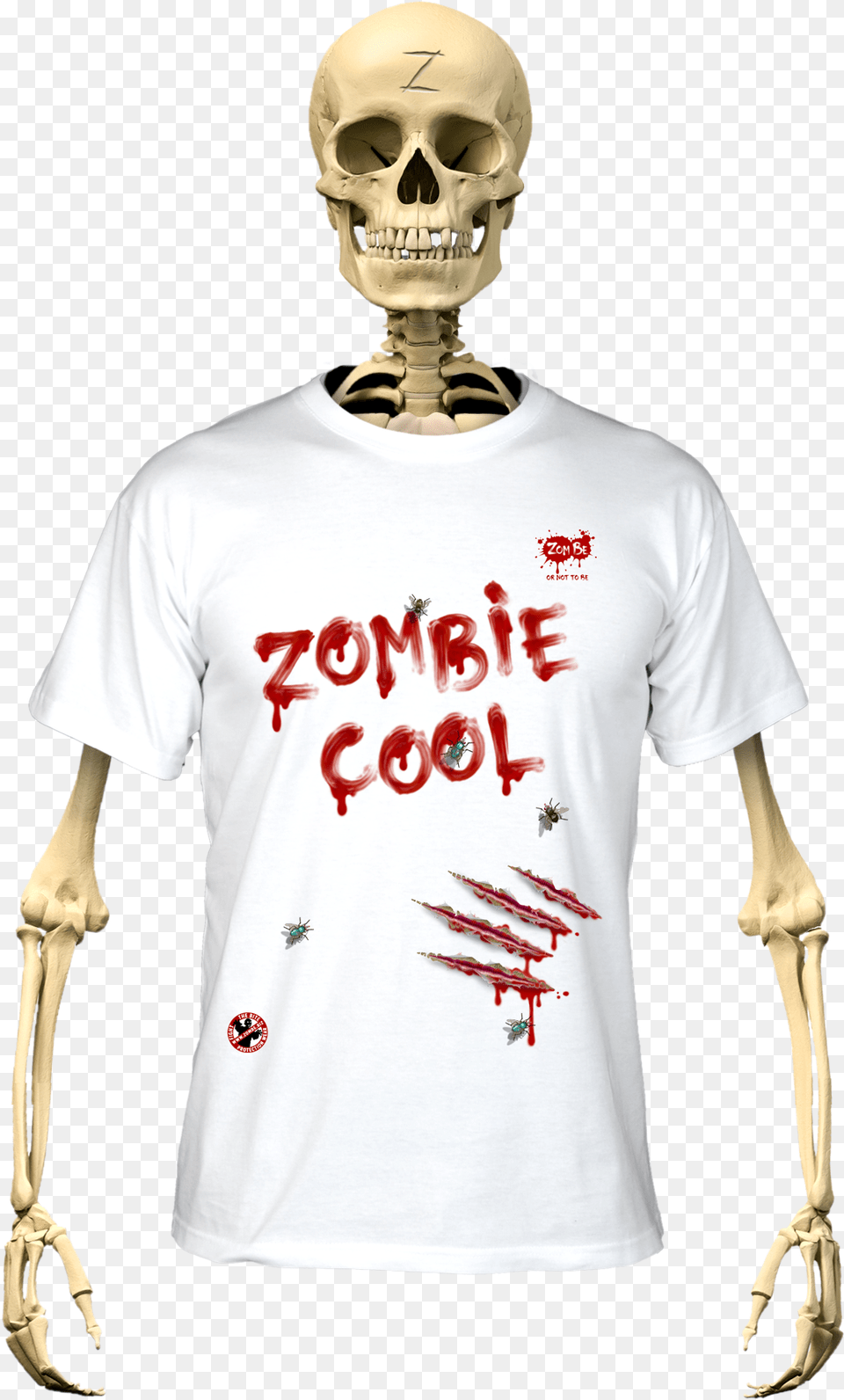 Zombe T Shirt Anti Zombie Zombie Cool For Childrenquot Skeleton Wearing T Shirt, T-shirt, Clothing, Adult, Person Png