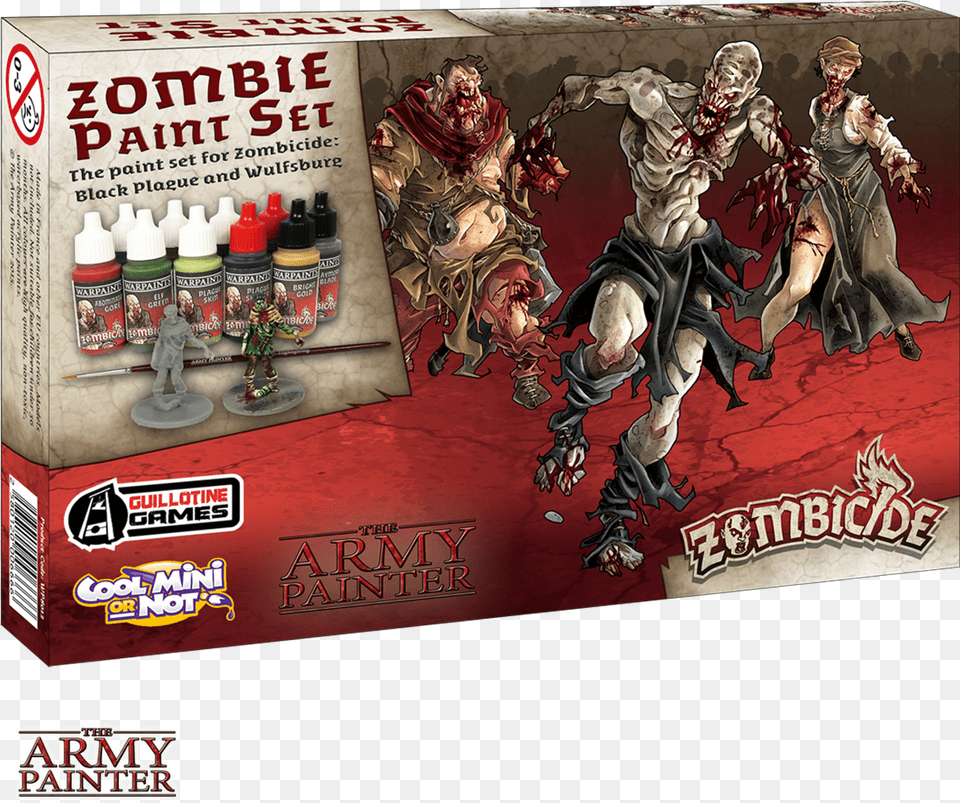 Zombicide Black Plague Army Painter Set, Adult, Publication, Person, Woman Png Image