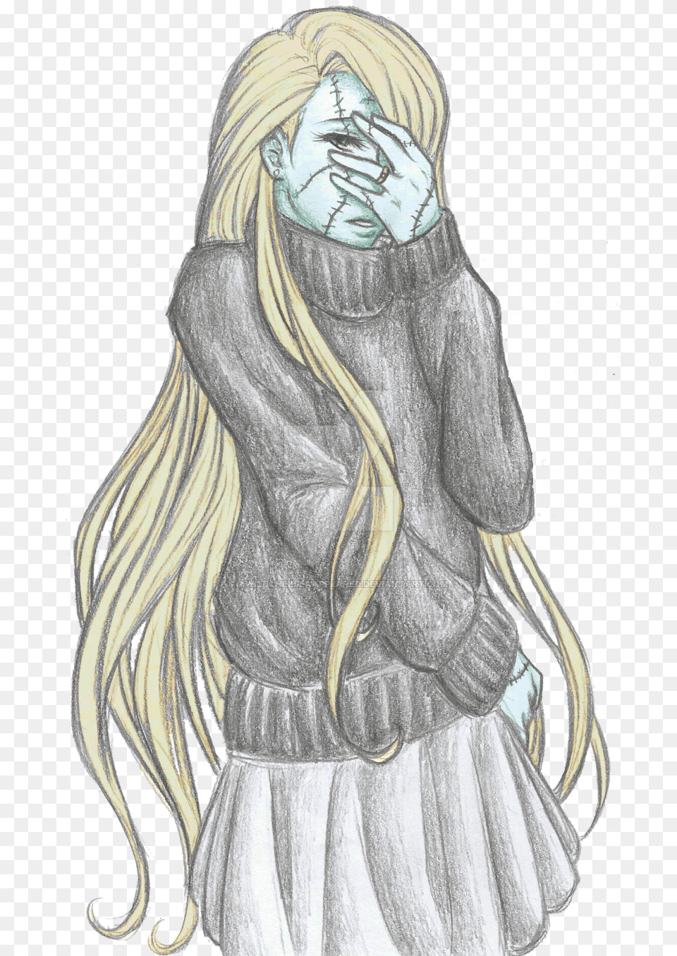 Zombie Anime Girl Drawing Cute Zombie Girl Drawing, Adult, Person, Female, Woman Png