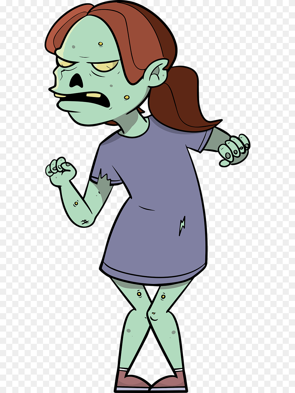 Zombie Caricatura De Mujer Zombie, Baby, Cartoon, Person, Face Png Image