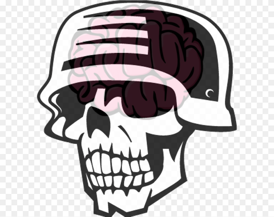Zombie Commander App Skull With Helmet Silhouette, Stencil, Baby, Person, Sticker Free Png Download