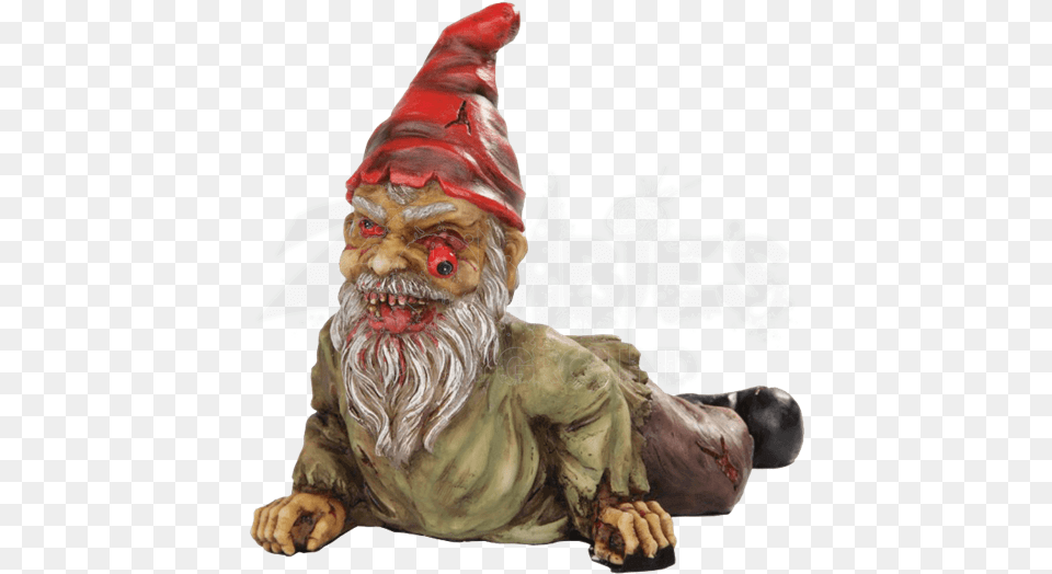 Zombie Crawler Garden Gnome Gnome Scary, Adult, Female, Person, Woman Free Transparent Png
