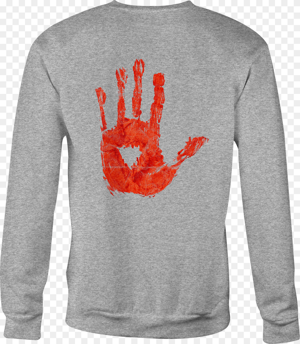 Zombie Crewneck Sweatshirt Bloody Handprint Shirt For Hand With Blood Free Png