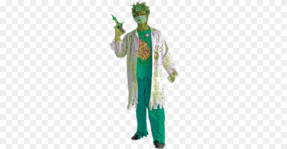 Zombie Doctor Costume With Mask Biohazard Zombie Surgeon Costume, Clothing, Coat, Lab Coat, Person Png