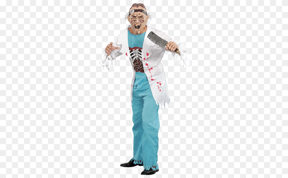 Zombie Doctor Zombie Doctor Adult Mens Halloween Supernatural Creature, Sleeve, Person, Long Sleeve, Lab Coat Free Png Download