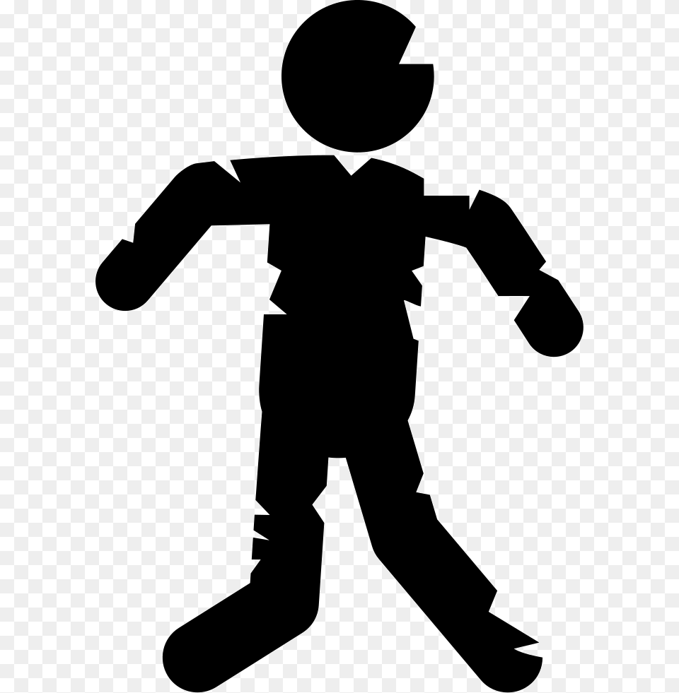 Zombie Frontal Silhouette Silhouette Zombie Icon, Stencil, Baby, Person Png Image