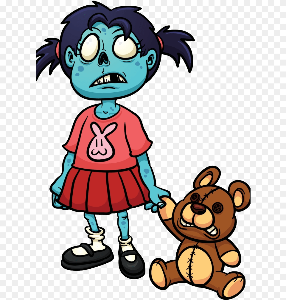 Zombie Girl And Teddy, Baby, Person, Publication, Book Free Png