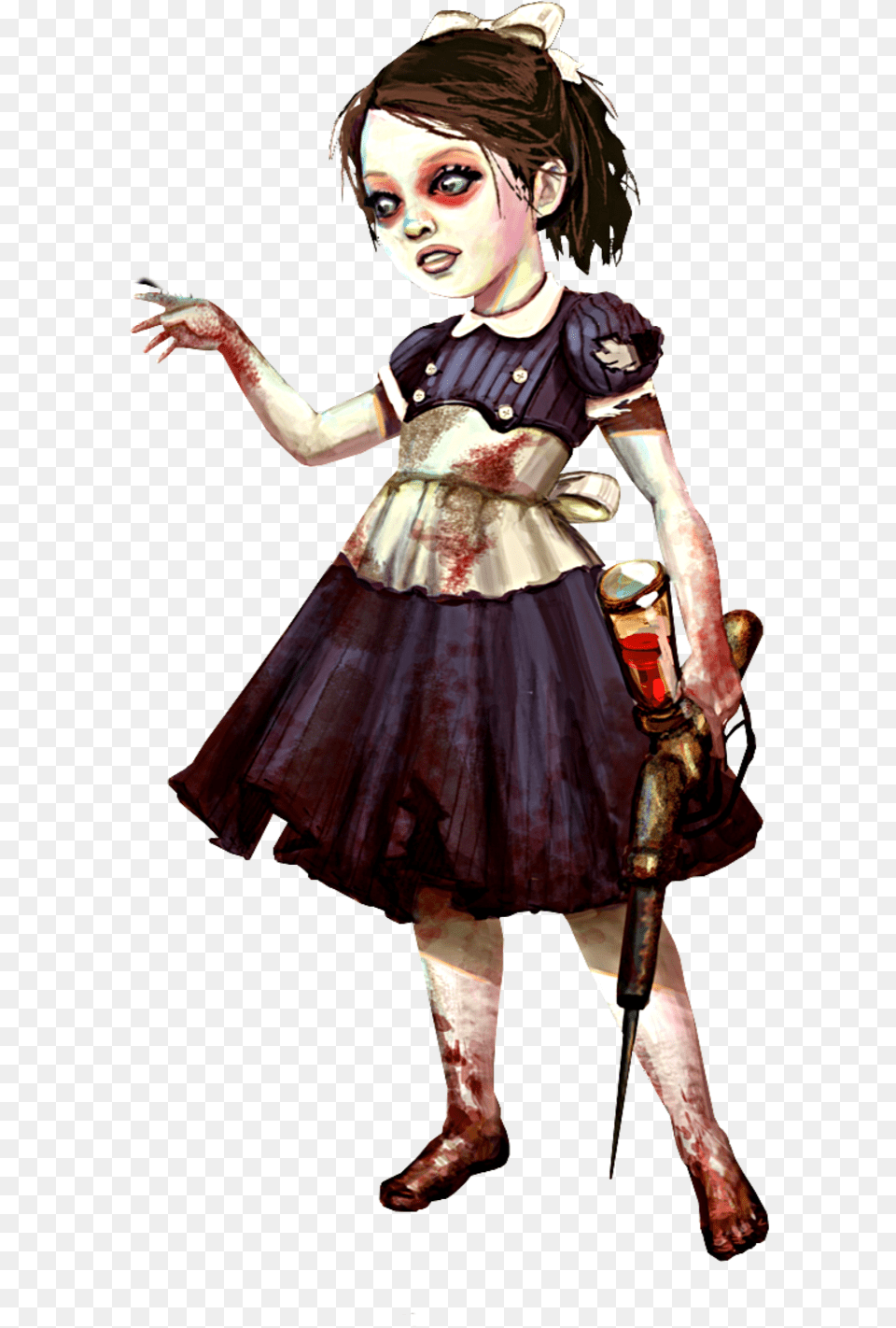 Zombie Girl Halloween Freetoedit Bioshock Little Sister Concept Art, Person, Clothing, Costume, Female Png Image